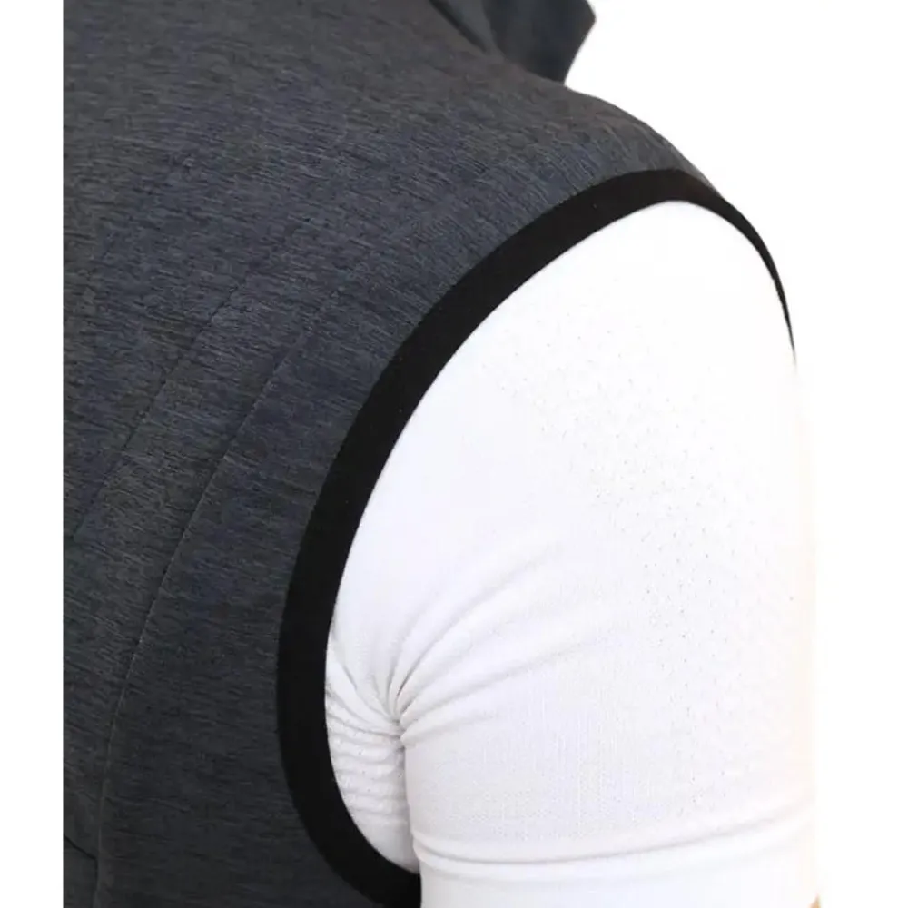New Veste Heat Vest 2.0 Men + 2 Heat Pads Black Grey Melange Sweat - Pull - Poncho